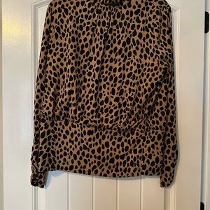 Chico's Black and Tan Animal Print Blouse